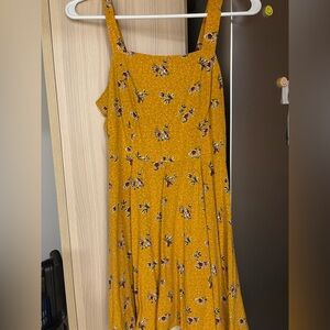 Wild Fable Mustard Floral Midi Dress